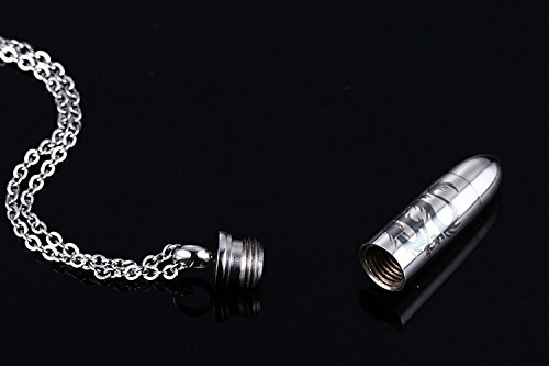 Stainless Steel Dragon Bullet Cremation Keepsake Memorial Ash Urn Necklace - Free 22 Inch Chain4