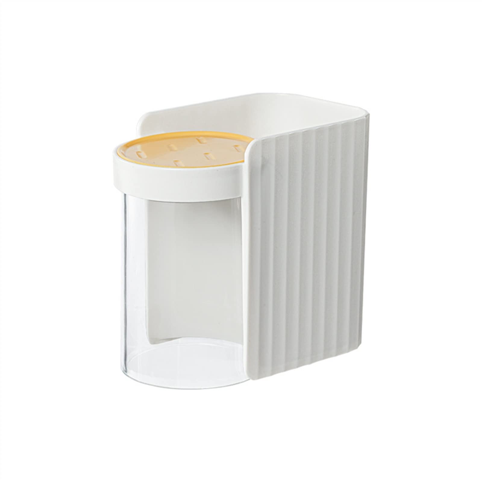 YLWX Nachuan Wall-mounted Toothbrush Holder Magnetic Transparent Wash Cup Set Toothpaste Toothbrush Non-perforated Bathroom Shelf (Color : White)