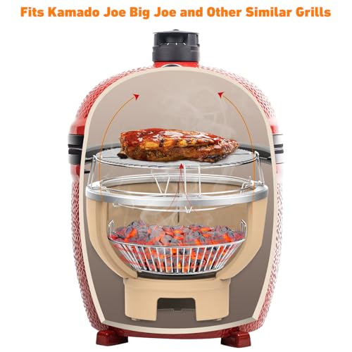 onlyfire Barbecue Stainless Steel Charcoal Ash Basket Fits for Kamado Joe Big Joe