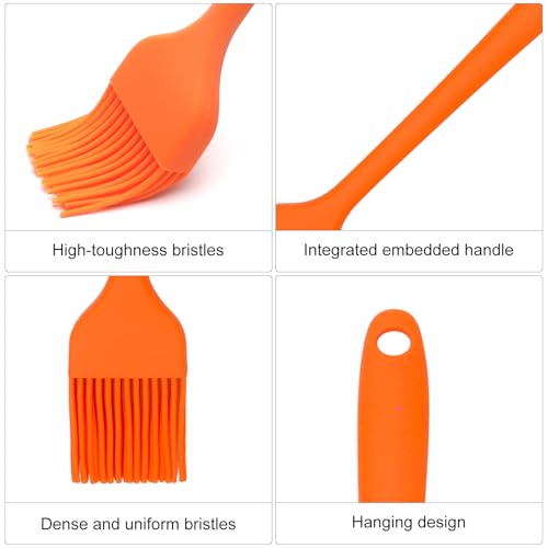 3er Set Silikon Backpinsel für Küche – Extra Breite Silikonpinsel, Ölpinsel, hitzebeständig & spülmaschinenfest, BPA-frei – Lebensmittelechte BBQ Bürste ideal zum Grillen, Backen, Kochen