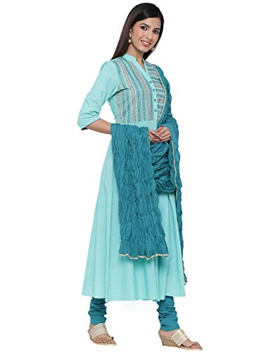 Image of Jaipur Kurti Women's Cotton Anarkali Salwar Suit Set