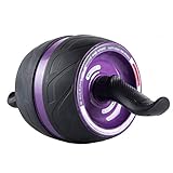 LLA Bauchrad Ab Roller Trainingsgeräte, für Mädchen Jungen Home Office Gym Workout, Automatisches Springback Design Rad, 3 Farben Erhältlich (Color : Purple)