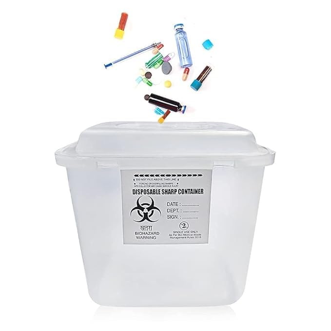 Sharps Containers | Bio-hazard | Bio-Medical Sharps Container Puncture Proof Box (1.5)