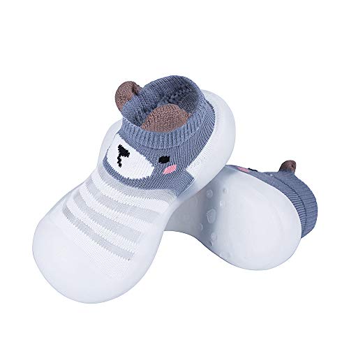 La mejor comparación de Zapatos prenatal bebe los más solicitados. 35 Pluatyep - Zapatos antideslizantes para bebé con suela suave de goma, zapatos transpirables de algodón para caminar para niños y niñas, blanco (White Bear), 12-18 Months...