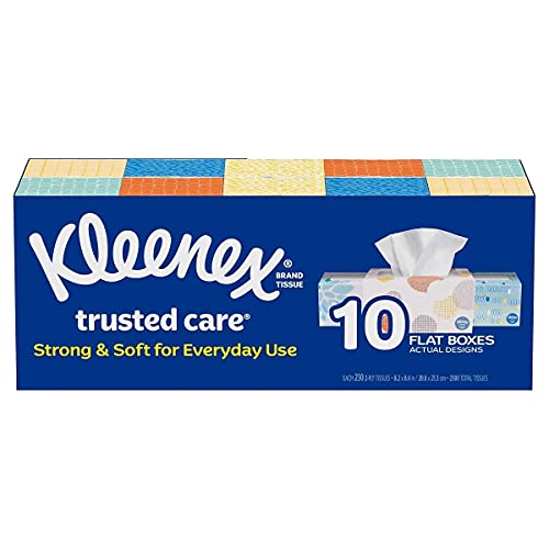 Image of Kleenex 2-Ply White Facial Tissue,230 Count (Pack of 10)