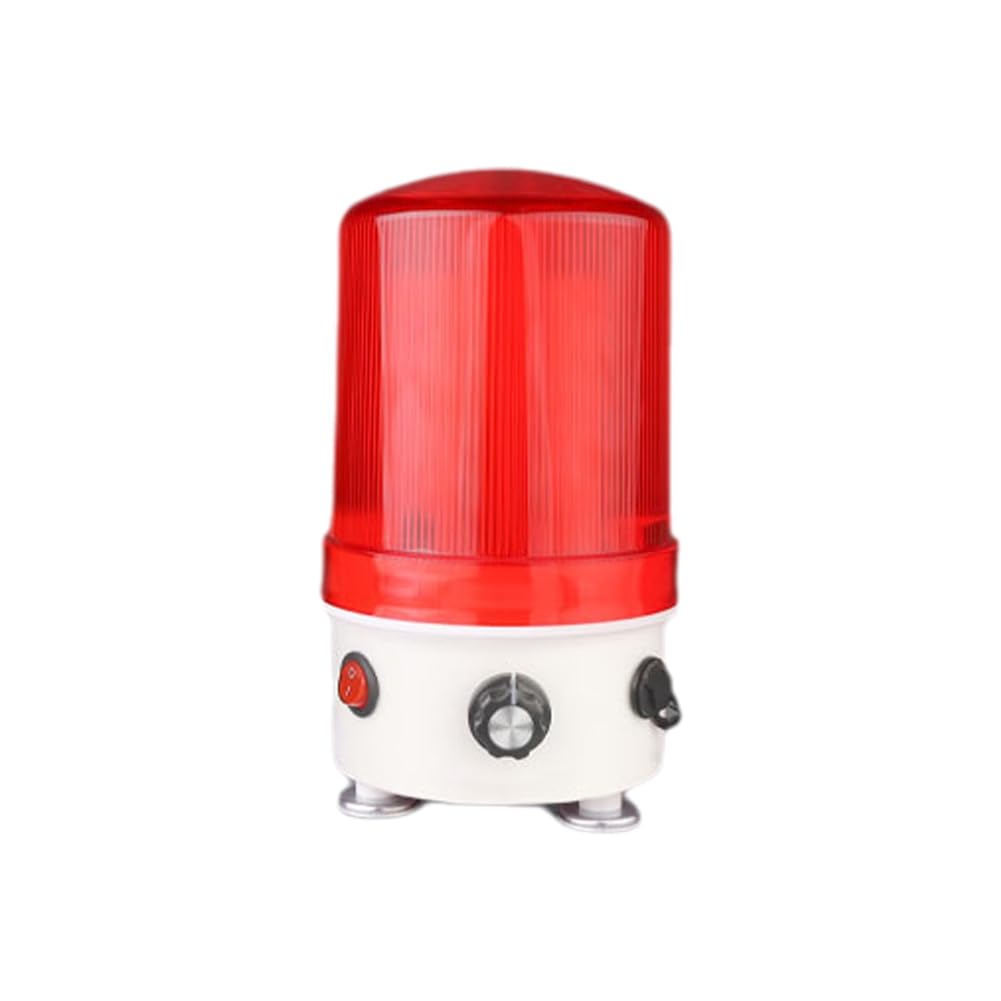 Aundhegrtt Red Volume Control Indicator Rotating Beacon Light Rechargeable Warning Alarm Strobe Sound Buzzer Decibel Adjustable Light With Type-C Charging