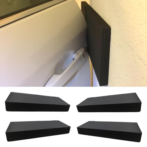 Tuxihapp 4PCS Garage Wall Protector Car Door Protectors - Anti-Collision Foam Padding Thick Parking Stopper Car Door Bumper Guards - Self Adhesive Garage Wall Pad for Warehouse Parking Assist (Black)