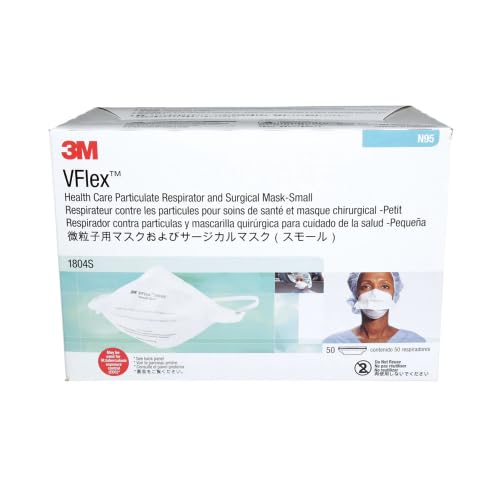 [スリーエム] Vフレックス&trade; N95微粒子用マスク 1804S, 医療用, スモールサイズ, 50 枚