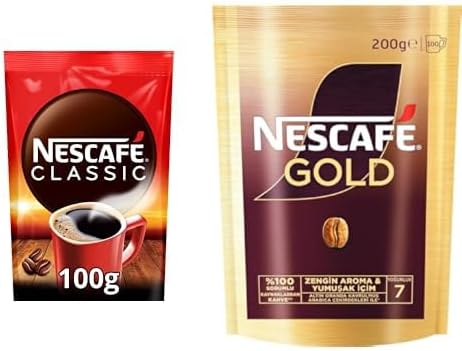 Nescafé Classic Çözünebilir Kahve Ekopaket, 100 g ve Nescafé Gold Çözünebilir Kahve Ekopaket, 200 g
