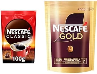 Nescaf  Classic  z nebilir Kahve Ekopaket, 100 g ve Nescaf  Gold  z nebilir Kahve Ekopaket, 200 g