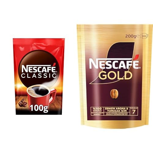 Nescafé Classic Çözünebilir Kahve Ekopaket, 100 g ve Nescafé Gold Çözünebilir Kahve Ekopaket, 200 g