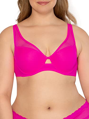 Smart & Sexy Women's Plunge Bra, Electric Pink (Mesh), 38D #TOP4