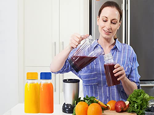 4 OZ Plastic Juice Bottles, Reusable Bulk Beverage Containers, Comes Black lid, for Juice, Milk and Other Beverages, 10 Pcs.