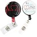 Doctor or Nurse I.D. Badge Reels with Clip. Unique Designs. (Beautiful Day w/Red Heart)