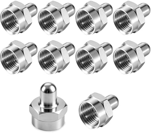 F-Type Coax Cap Cover, 10 Pack 75 Ohm Coaxial Terminator for Unused Coax Jacks, Splitters, Amplifier, Coaxial Cables, TV Antennas, Wall Plates, Boosters, Home Theater Wiring, Stop Signal Leakage