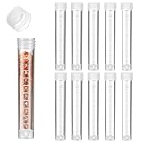 10 Pcs 10ml Clear Plastic Test Tubes with Caps, Sample Frozened Test Tubes Vials Seal Cap Container Small Liquid Sample Vial Leak-Proof Flat Clear Bottle Storage Vial for Lab, Liquid Storage