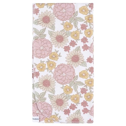 Image of Gerber Unisex Baby 100% Cotton Flannel Receiving Blankets 30x30 Inches (Pack of 16), Retro Floral, One Size