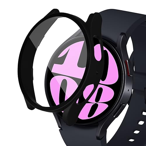 AiMaoo Samsung Galaxy Watch 6 40mm 対応 ケース 強化ガラスフィルム 保護 カバー 硬質ポリPC素材 一体化 耐衝撃 傷防止 変色防止 全面カバー 全面保護 スマートウォッチ Samsung Galaxy Watch 6