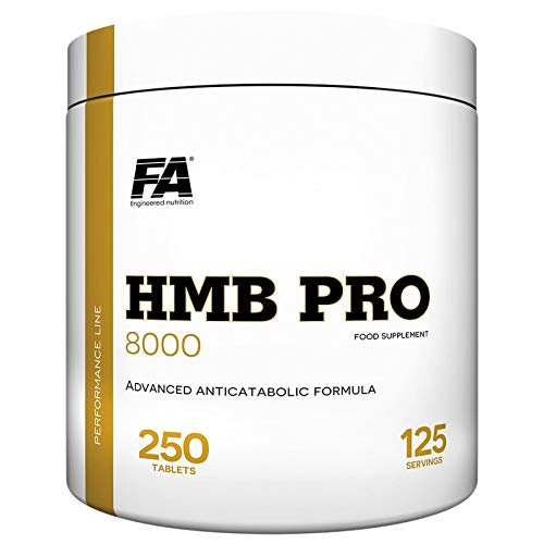 FITNESS AUTHORITY HMB PRO 250 Tablets - Lean Mass & Strength Builder - Fat Tissue Reduction - 125 Servings - Food Supplement - Anabolic and Anticatabolic