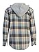 Gioberti Men's Removable Hoodie Plaid Checkered Flannel Shirt, Blue/Gold, Medium