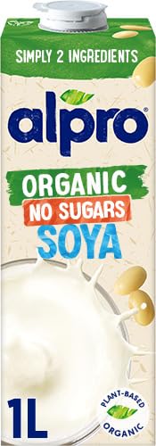 Alpro Organic Soya No Sugars Plant-Based Long Life Drink, Vegan & Dairy Free, 1L