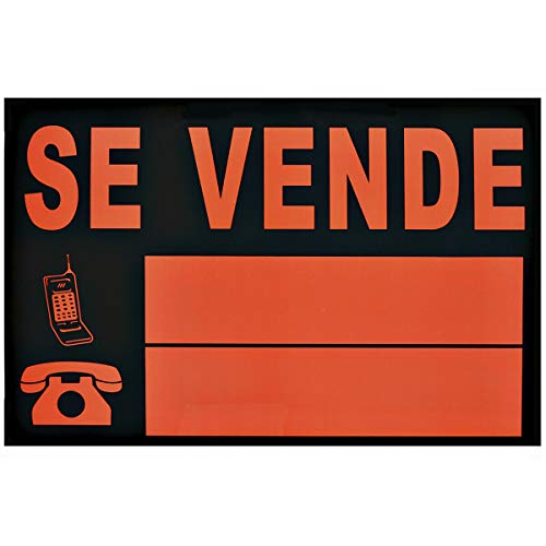 Cartel de SE VENDE, ideal para inmobiliarias, para poner 2 teléfonos. COLOR NARANJA Y NEGRO. TAMAÑO: 50 x 35 cm Cover