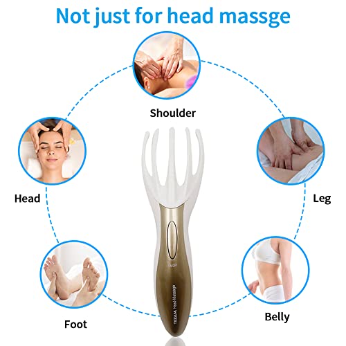 Tezam Electric Head Massager Neck Massage Octopus Scalp Stress Relax Spa Therapy Healing, Soft Resin Finger Gripper Claw Electronic Head Spa Vibration Scalp Massage Tool #TOP5