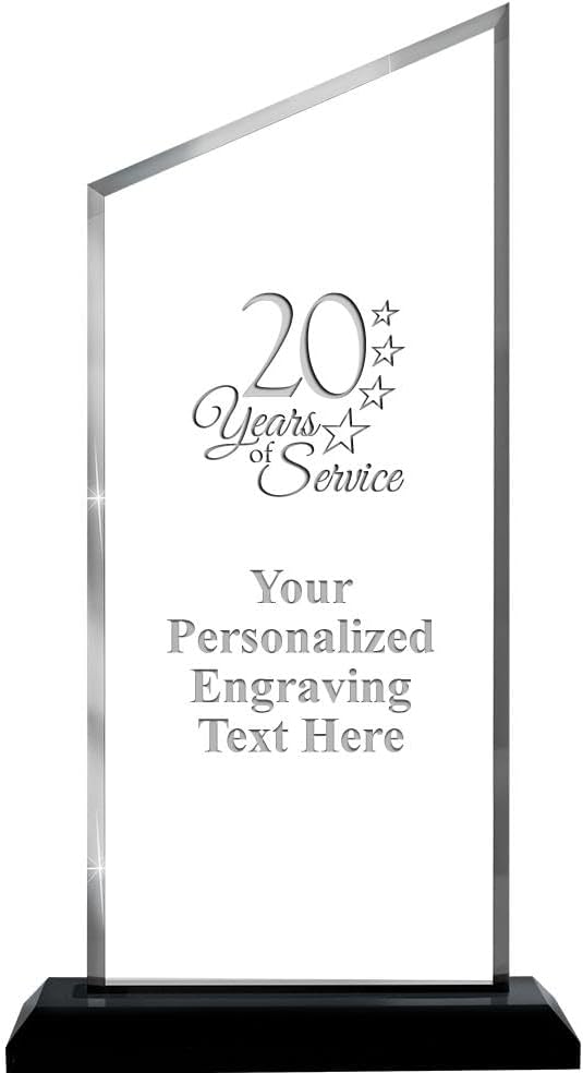 Crown Awards Personalized Acrylic Trophy, 12.25" Engraved Incline Slant Acrylic Award Prime
