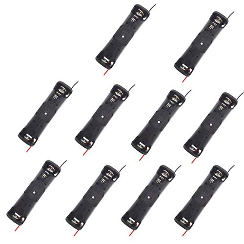 Hailege 10pcs 18650 Battery Clip 18650 Battery Holder 18650 Batteries Case for 18650 Battery with Connect Leads Cover