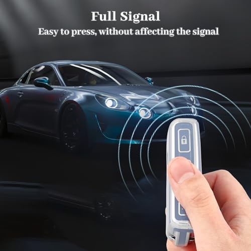 OFF WE GO for Volvo Key Fob Cover, Soft TPU Protection Key Fob Case Compatible with Volvo XC40 XC60 XC90 S60 S90 V60 V90 Polestar 1 Polestar 2 Smart Car Key Accessories (Silver Blue) by OFF WE GO - Image 7