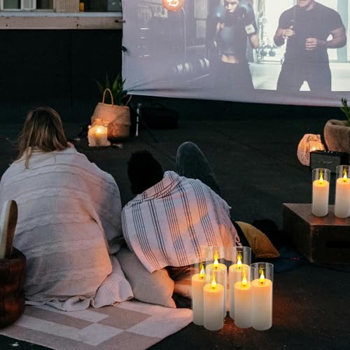 Image of Flickering Flameless LED Candles, 24 Pcs Battery Operated Acrylic LED Pillar Candles with 4 Remote Controls & Timer Function - Safe for Home, Wedding, Outdoor Decor, Halloween, Christmas Party.