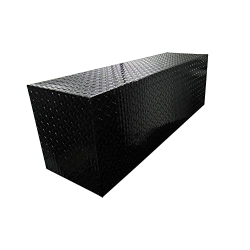 Pit Posse 902Bk Overhead Storage Cabinet Organizer 48" Inch - Made In Usa - Garage Enclosed Cargo Race Trailer Automotive Shop Motorcycle Tool Box Accessory - Aluminum Diamond Plate Finish (Black) #TOP3