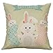 Produktbild ODRD Frohe Ostern Kissenbezüge | Cartoon Rabbit Throw Pillow Case 45x45cm | Kissen Kissenbezug Pillow Case Cushion Cover für Sofa Car Home Decoration