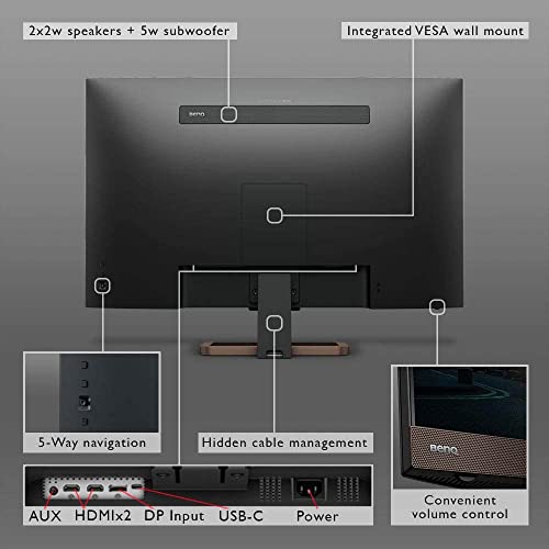 Image of BenQ EW3280U 32 inch 4K Monitor | IPS | Multi Media with HDMI connectivity HDR Eye-Care Integrated Speakers and Custom Audio Modes