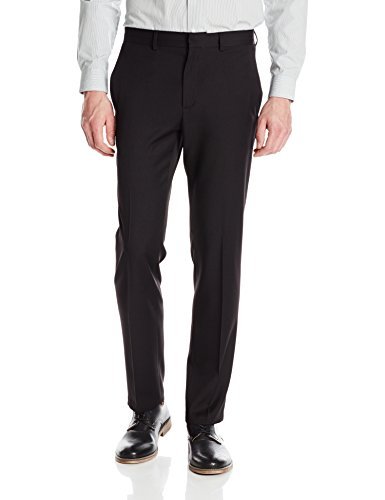 Kenneth Cole Reaction Men's Solid Gabardine No Iron Slim Fit Flat Front Dress Pant