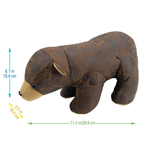Faux Leather Fabric Animal Door Stopper Bear Lover Gifts Decorative Doorstops Book Stopper Wall Protectors, Anti Collision Cute Bear #TOP4