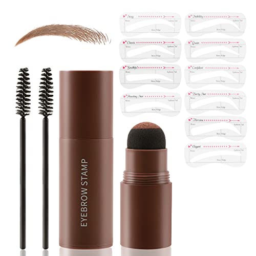 Boobeen Eyebrow Stamp, Eyebrow Stamp Stencil Shaping Kit, Eye Brow Filler Powder Long Lasting, Eyebrow Definer Makeup for Natural Brow