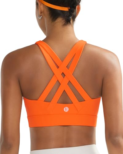 Image of RUNNING GIRL Sports Bra for Women High Support,Strappy Running Supportive High Impact Sports Bras with Sewn in Pads