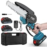 Mini Kettensäge für Makita 18V Akku,6 Zoll Mini Kettensäge Elektro mit 2 * 2000 mAh Akkus,Elektrisch Handsäge Akku Astsäge für Gartenarbeit Baumbeschneidung Holzschneiden