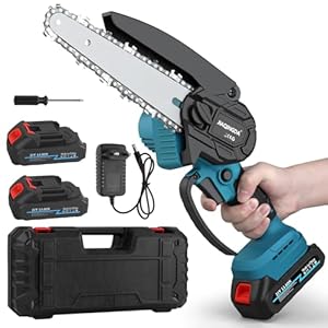 Mini Kettensäge mit Akku für Makita 18V Batterie, 6 Zoll Mini Kettensäge Elektro mit 2 * 2000 mAh Akkus, Elektrisch Handsäge Akku Astsäge für Gartenarbeit Baumbeschneidung Holzschneiden