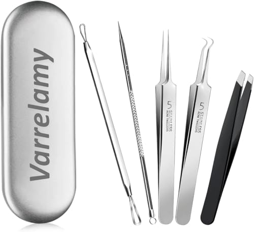 Blackhead Remover Pimple Popper Tool Kit - (5 Piece Kit) - Professional Stainless Pimples Comedone Extractor Removal Tool