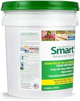 Smart Strip Advanced Paint Remover - for Removal of Acrylic, Latex, Oil, & Water-Based Coatings - Non-Caustic Formula - Indoor/Outdoor - Contractor & DIY Friendly - 5 Gallon
