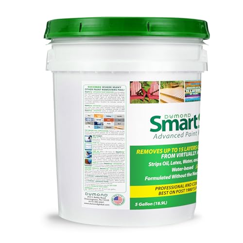 Smart Strip Advanced Paint Remover - for Removal of Acrylic, Latex, Oil, & Water-Based Coatings - Non-Caustic Formula - Indoor/Outdoor - Contractor & DIY Friendly - 5 Gallon