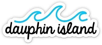 Dauphin Island Vinyl Sticker Decal, 2.5 inch | Travel Souvenir for Water Bottle, Car, Laptop, Phone, Luggage