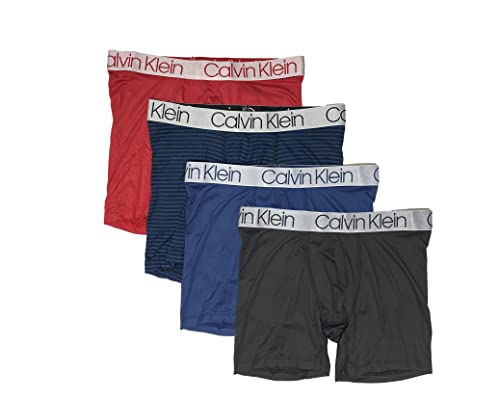 Calvin Klein Men`s Microfiber Boxer Briefs 4 Pack (Black(NP2431-464)/R_O_S, Medium)
