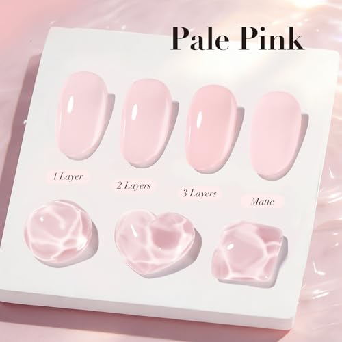 AZUREBEAUTY Pink Nail Polish Light/Pale Pink Quick Dry Natural Regular Finger Nail Polish no Gel High Shine Home Salon DIY Women Gift 0.34 oz
