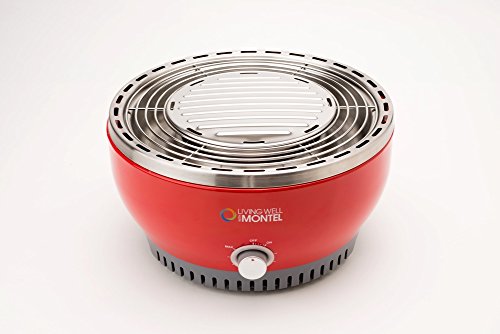 Living Well With Montel Mwsg01 Smokeless Indoor Barbeque Grill, Red #TOP7