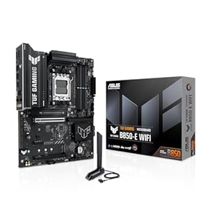 ASUS TUF Gaming B850-E WiFi Mainboard Sockel AMD AM5 (Ryzen 9000, PCIe 5.0, DDR5 Speicher, WiFi 6E, PCIe Q-Release, BIOS Flashback, Aura Sync)