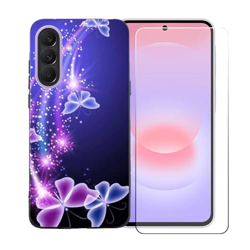 CongJiaLingXi�P�[�X�K�p�� Samsung Galaxy A27 5G (6.7") + �������ꂽ�K���X�X�N���[���v���e�N�^�[�A�_��ȃV���R�[���V�F���o���p�[TPU�ی�J�o�[�̂���,BST7
