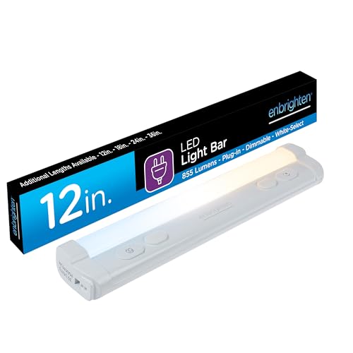 Enbrighten 12 Inch Plug in Under Cabinet Light with 5 Color Temperatures